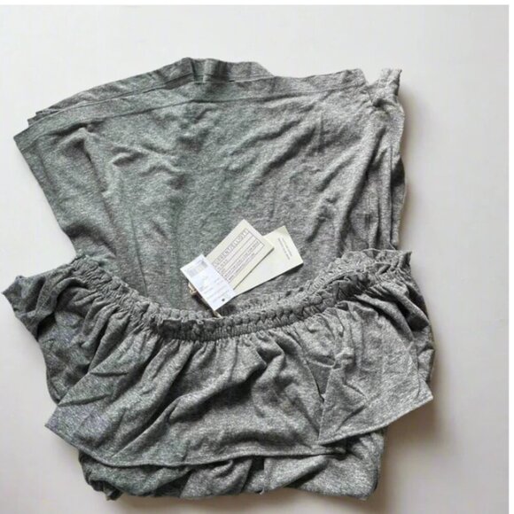 Current Elliott Mini Dress Small Gray Off Shoulder Ruffle Stretch Jersey Summer - Picture 3 of 7